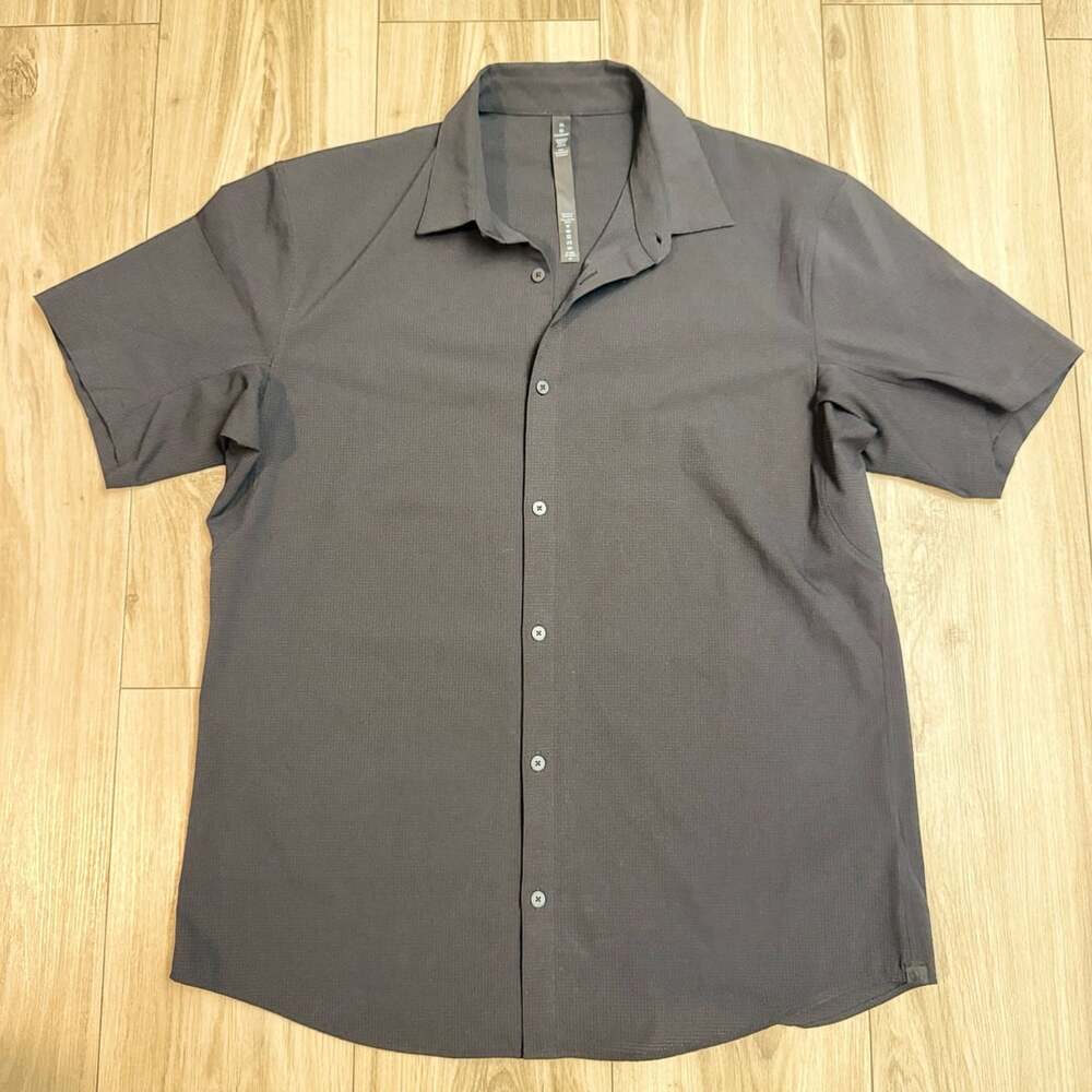 Lululemon Short Sleeve Button Down Shirt Gray